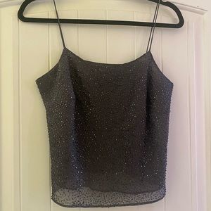 Grey Sparkle Ann Taylor Cropped Cami